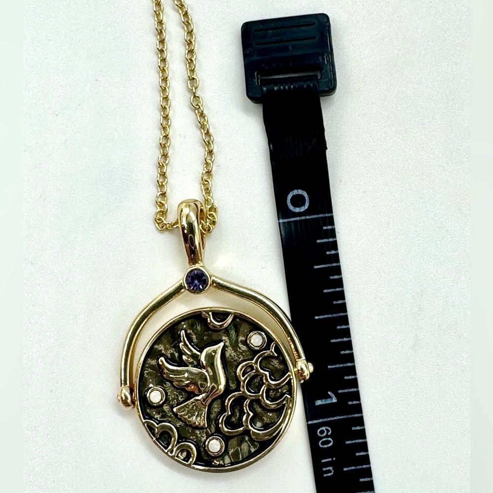 Rachel Roy Inspirational Spin Pendant with Purple Crystal
